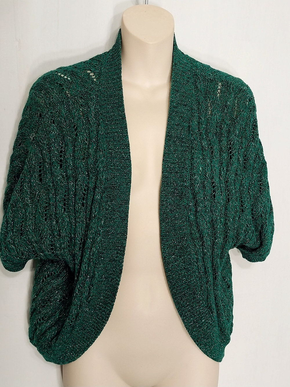 🔵BOGO FREE🔵 Cato Bolero Sweater Ribbed Silver Sparkles Sz XL